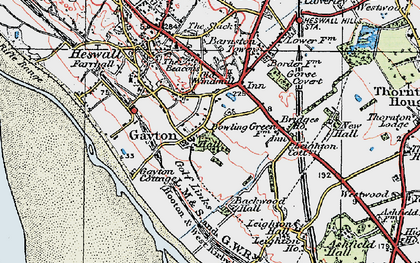 Old map of Gayton in 1924