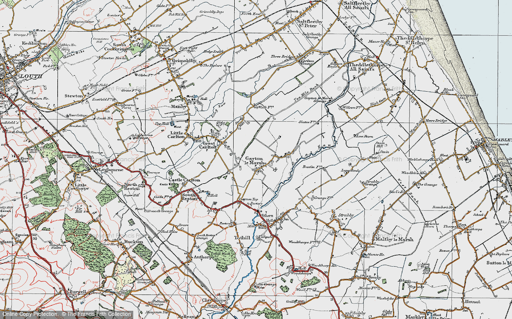 Old Map of Gayton le Marsh, 1923 in 1923