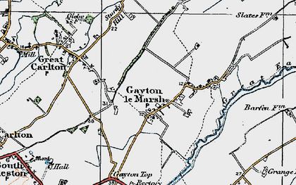 Old map of Gayton le Marsh in 1923