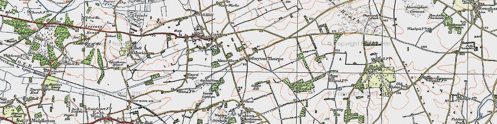 Old map of Lamb's Common in 1921
