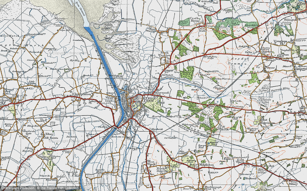 Old Map of Gaywood, 1922 in 1922