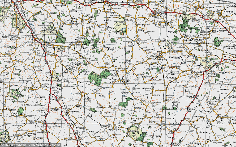 Old Map of Gedding, 1921 in 1921