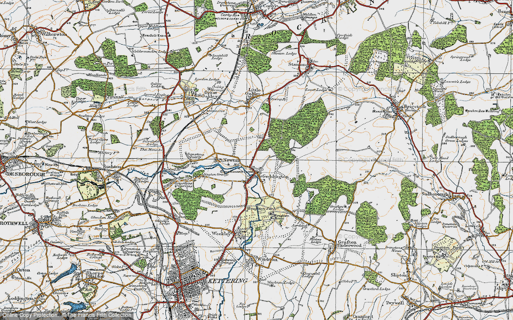 Old Map of Geddington, 1920 in 1920