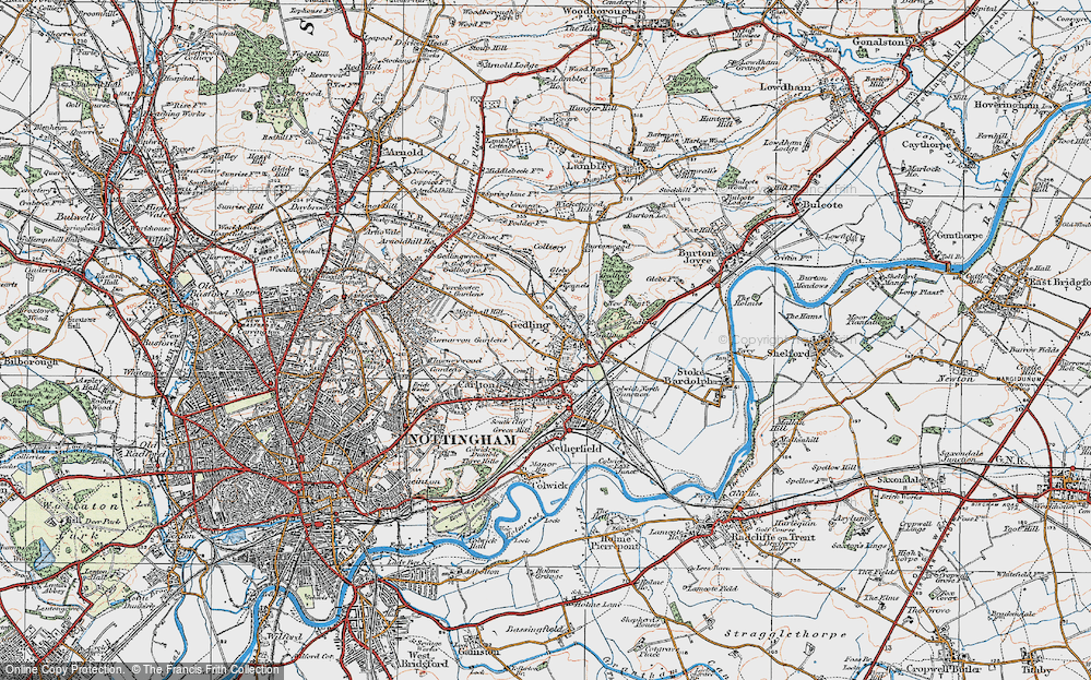 Old Map of Gedling, 1921 in 1921