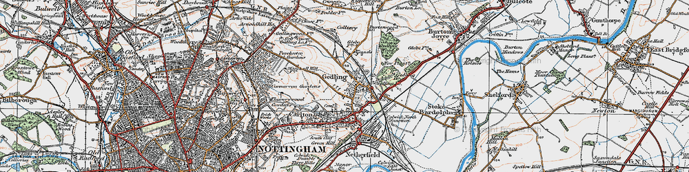 Old map of Gedling in 1921