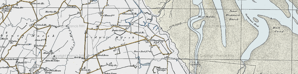 Old map of Gedney Drove End in 1922