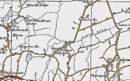 Old map of Gedney Dyke in 1922