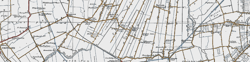 Old map of Gedney Hill in 1922