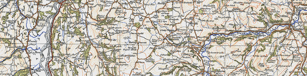 Old map of Mwdwl Eithin in 1922