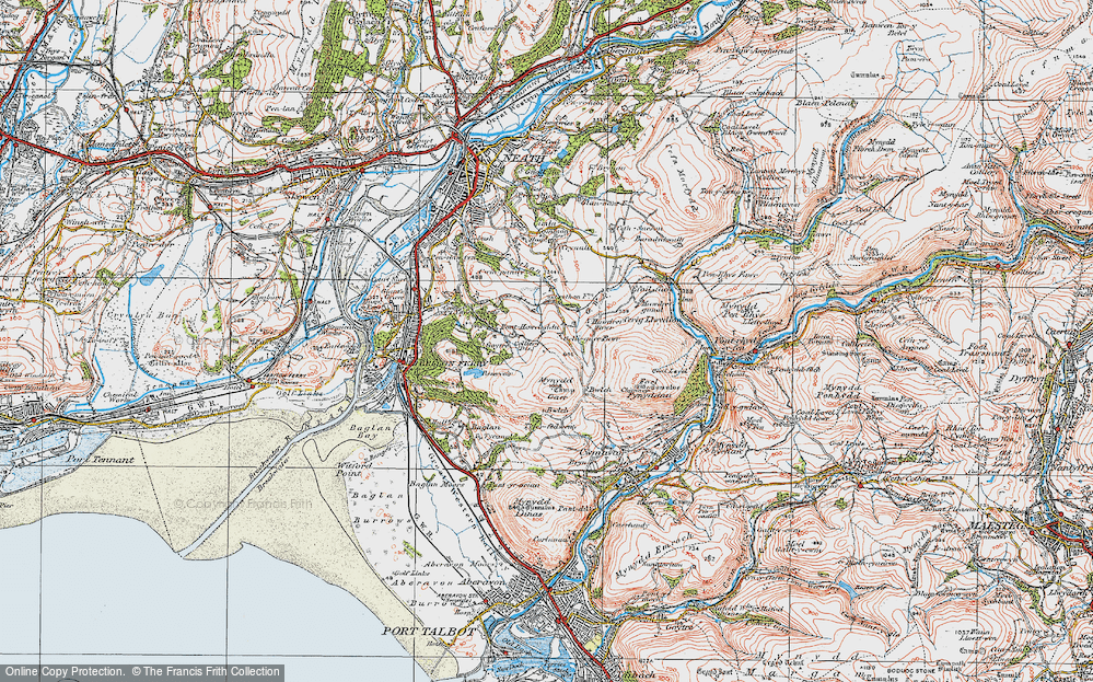 Old Map of Historic Map covering Buarth y Gaer in 1923