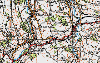 Old map of Gelli-hâf in 1919