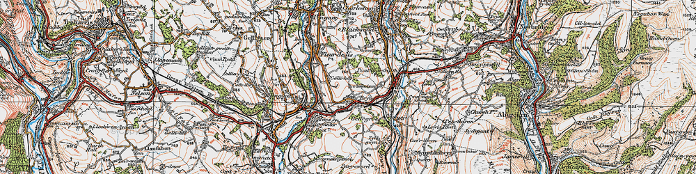 Old map of Gelli-hâf in 1919