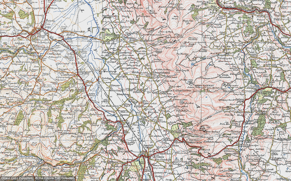 Old Map of Gellifor, 1924 in 1924