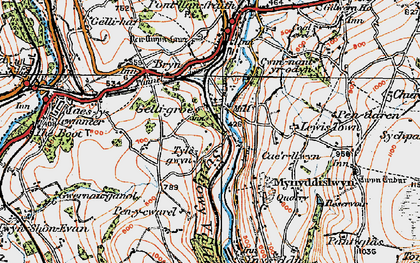 Old map of Gelligroes in 1919