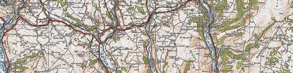 Old map of Gelligroes in 1919