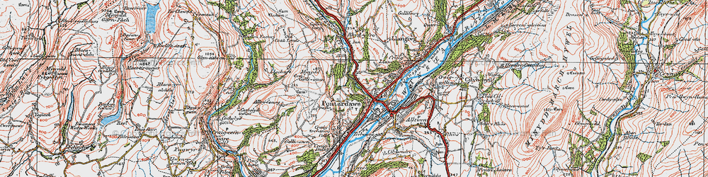 Old map of Gellygron in 1923