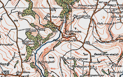 Old map of Gellywen in 1922