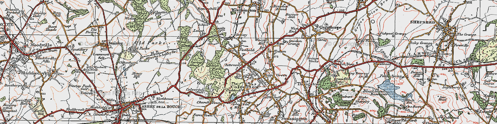 Old map of Gelsmoor in 1921