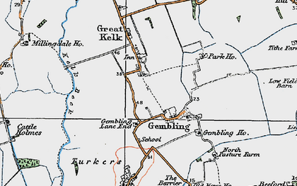 Old map of Gembling in 1924