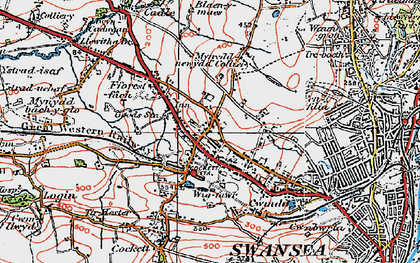 Old map of Gendros in 1923