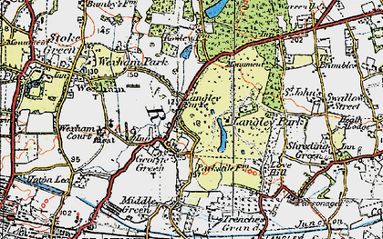 Old map of Langley Park in 1920