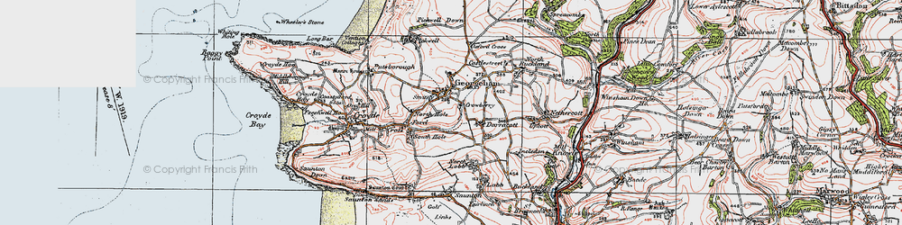 Old map of Georgeham in 1919