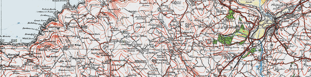 Old map of Trewey Common in 1919