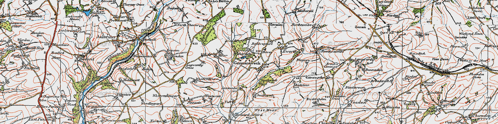 Old map of Witherdon Wood in 1919