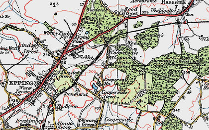Old map of Gernon Bushes in 1920