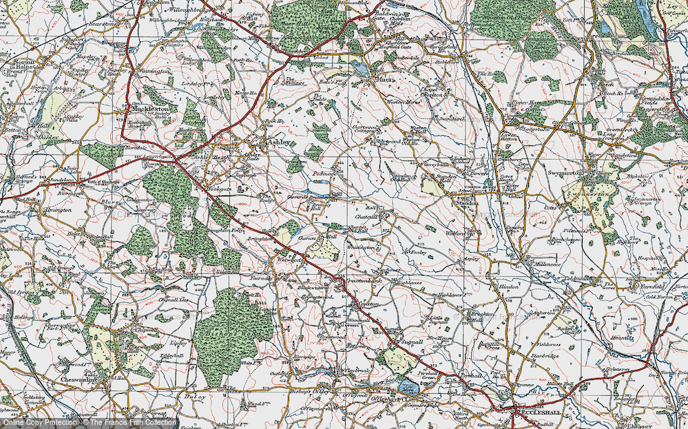 Old Map of Gerrard's Bromley, 1921 in 1921