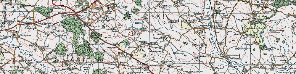 Old map of Gerrard's Bromley in 1921