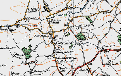 Old map of Gestingthorpe in 1921