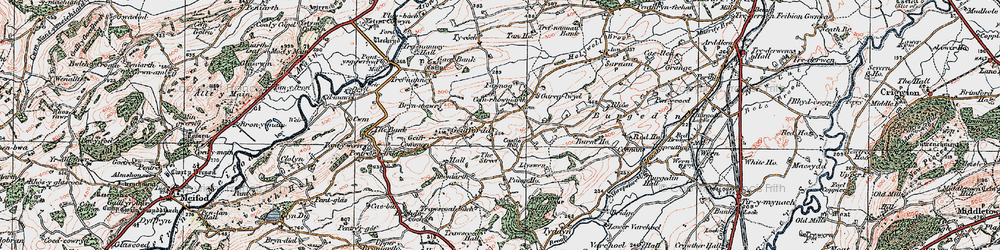 Old map of Gaer Fawr in 1921