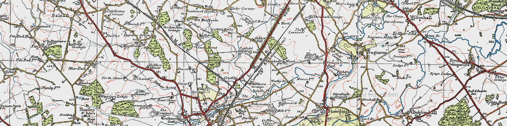 Old map of Gibbet Hill in 1920