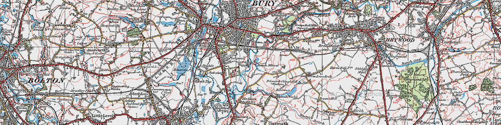 Old map of Gigg in 1924