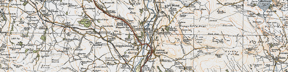 Old map of Giggleswick in 1924