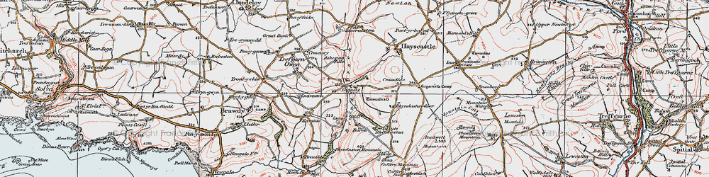 Old map of Brandy Brook in 1922