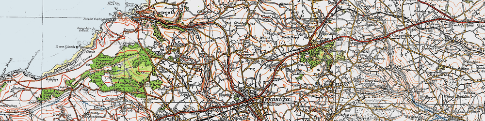 Old map of Gilbert's Coombe in 1919