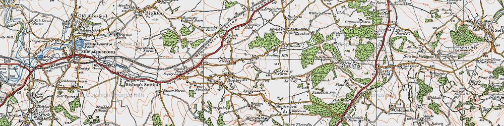 Old map of Gilbert Street in 1919