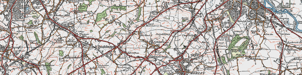Old map of Gildersome in 1925