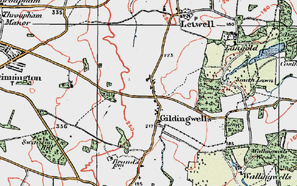 Old map of Gildingwells in 1923