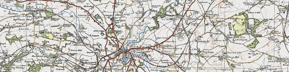 Old map of Gilesgate in 1925