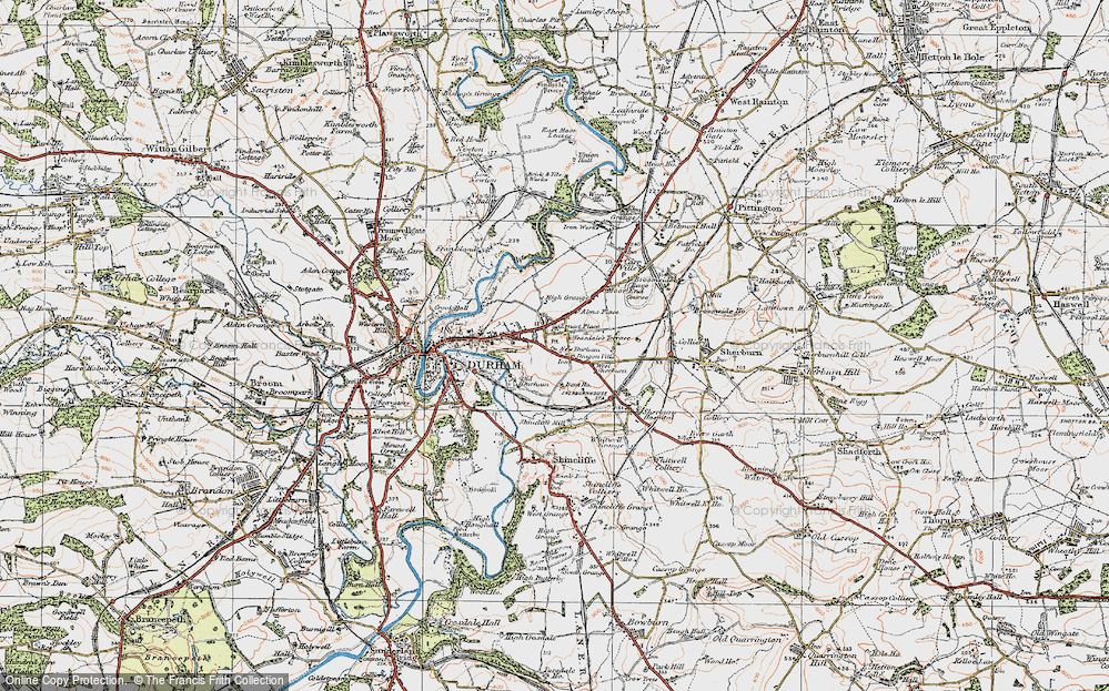 Old Map of Gilesgate Moor, 1925 in 1925