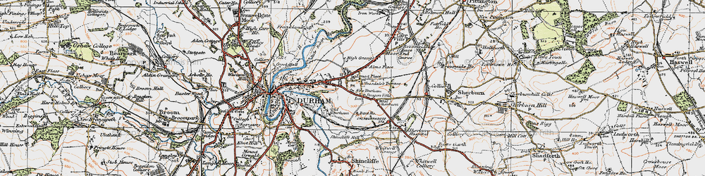 Old map of Gilesgate Moor in 1925