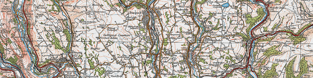 Old map of Gilfach in 1919