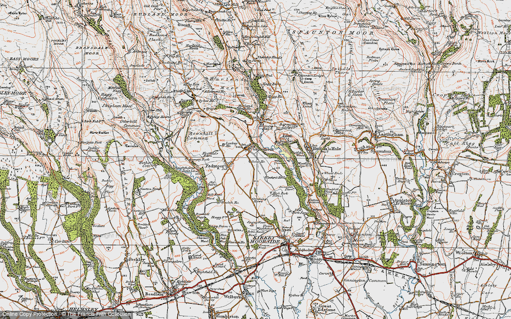 Old Map of Gillamoor, 1925 in 1925