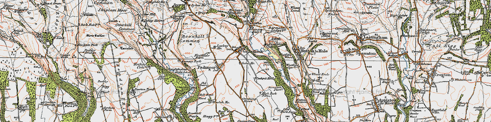 Old map of Gillamoor in 1925