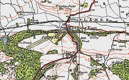 Old map of Gilling East in 1925