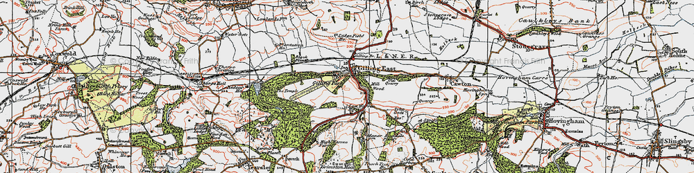 Old map of Gilling East in 1925
