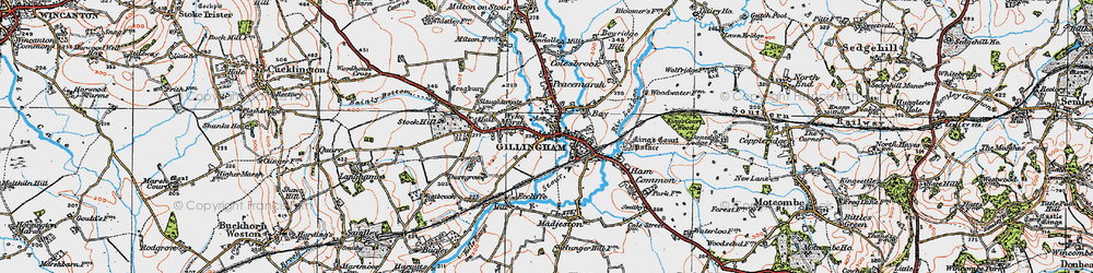Old map of Gillingham in 1919
